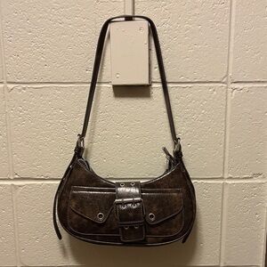 Edikted Faux Leather Buckle Closure Shoulder Bag